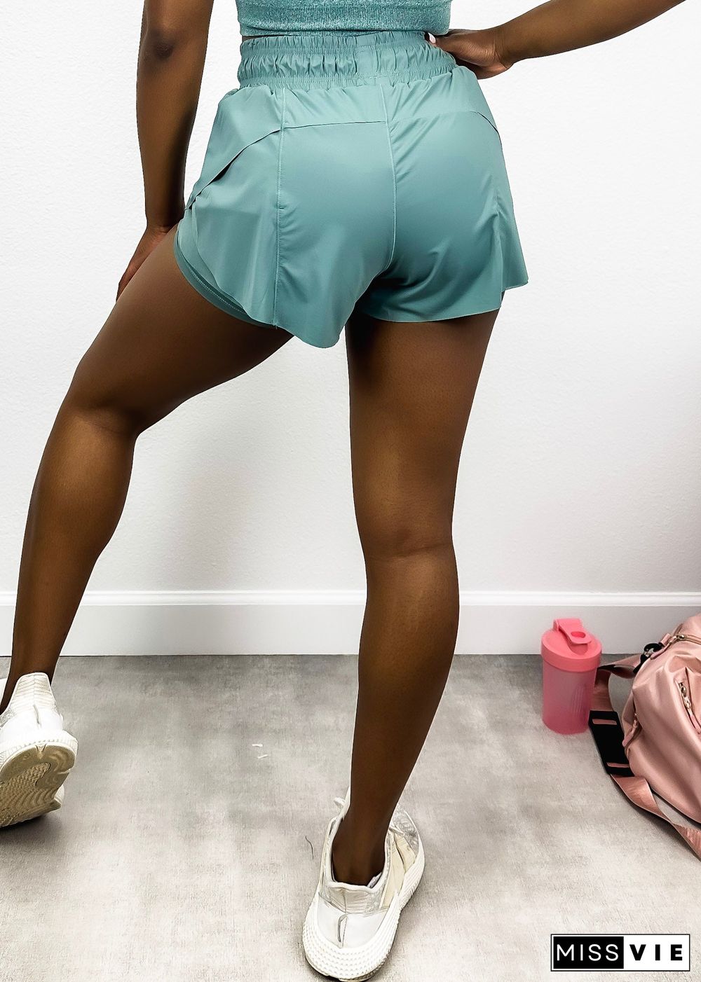 Drawstring Waist Lined Active Shorts