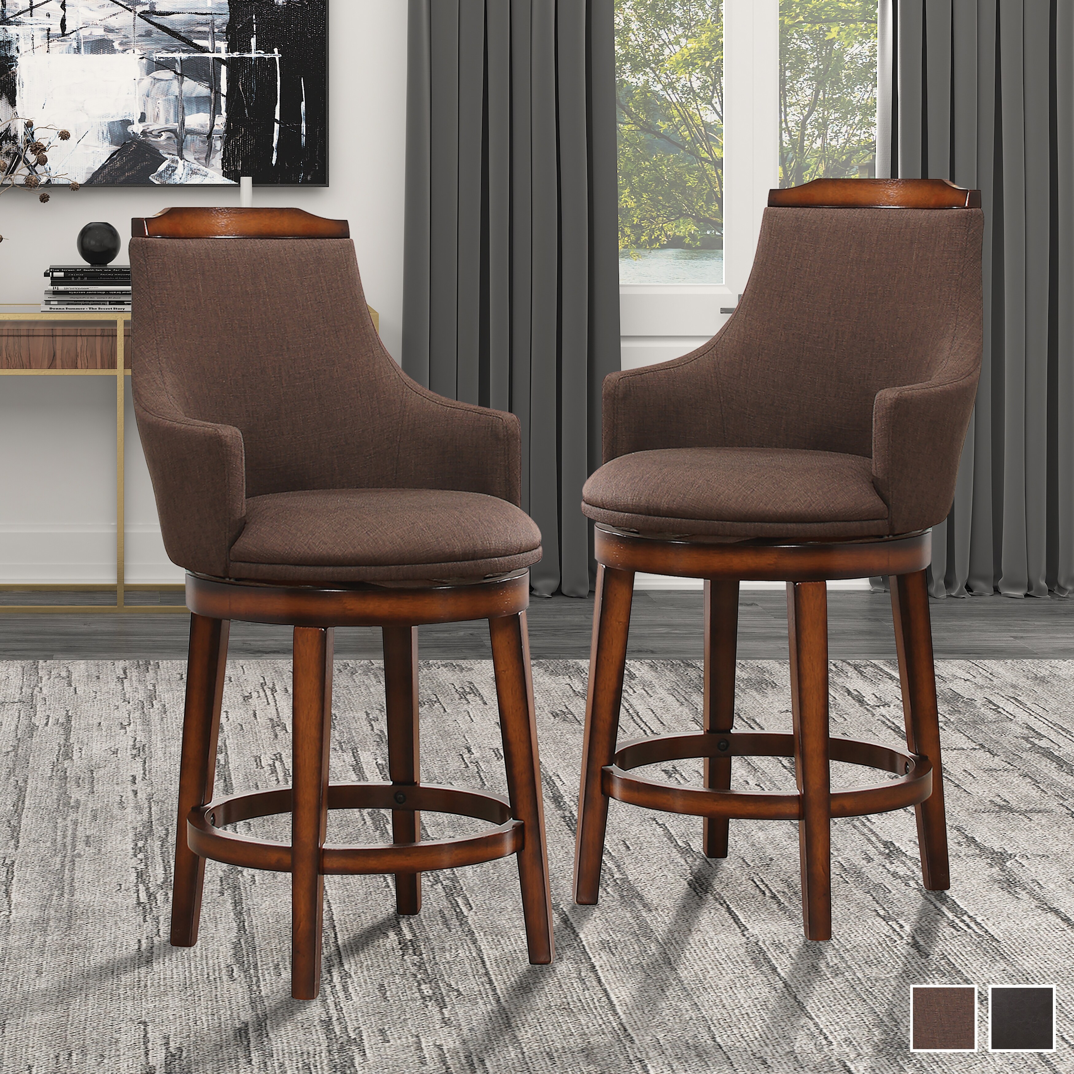 Linette Swivel Dining Stools (Set of 2)