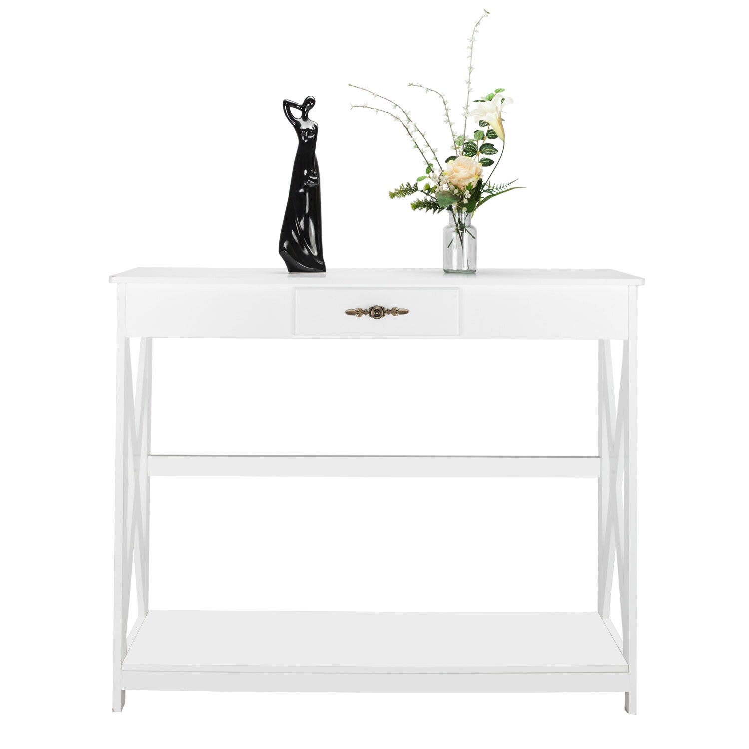 Entryway Table Sofa Table with Drawer and Shelf Slim Console Table with Storage for Hallway