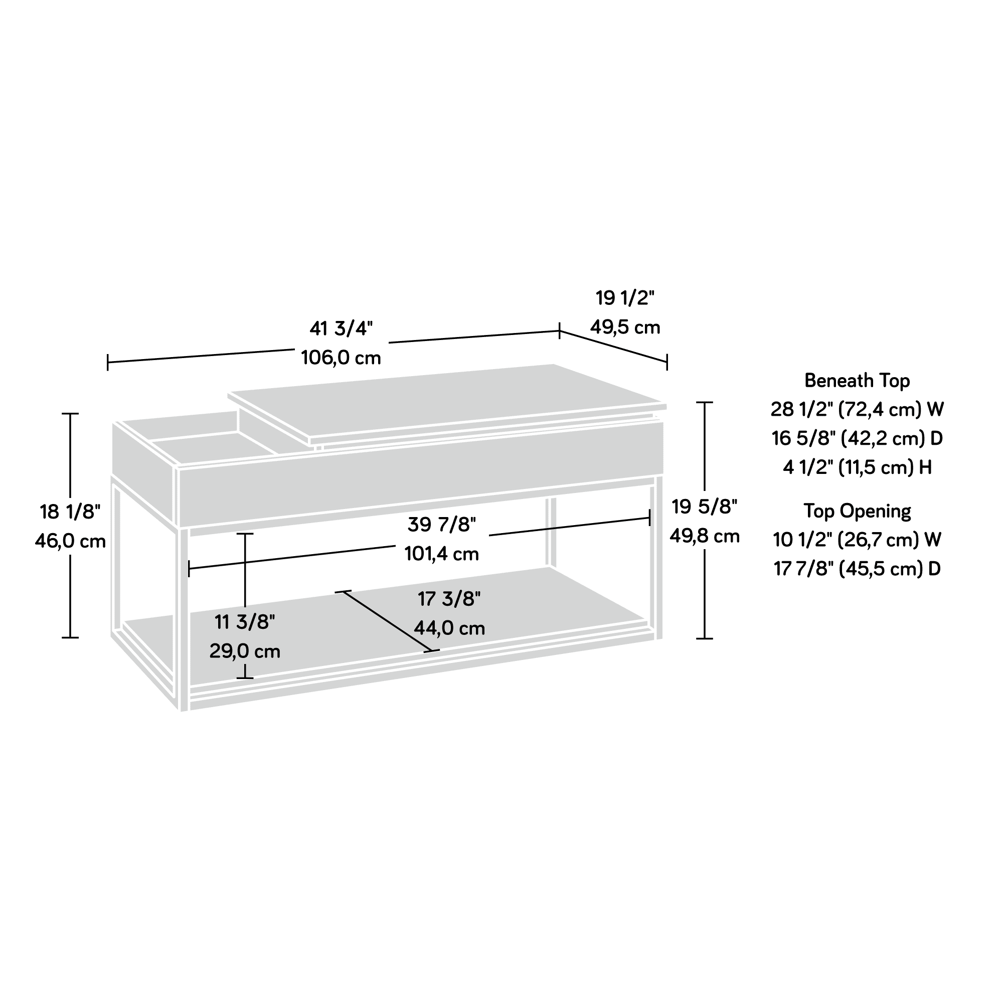 Better Homes & Gardens Nola Lift Top Coffee Table, Fine Ash Finish