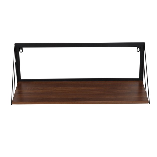 Honey can do Large Laundry Wall Shelf With Wood Walnut