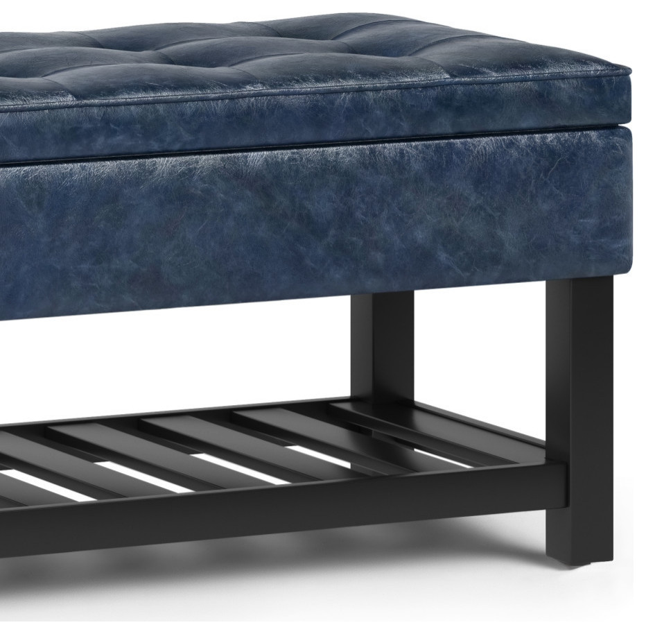 Cosmopolitan Storage Ottoman Bench With Open Bottom   Contemporary   Footstools And Ottomans   by Simpli Home Ltd.  Houzz