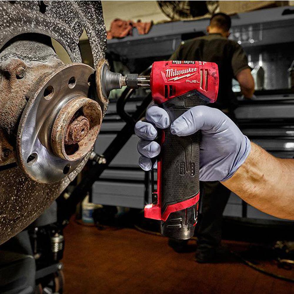 MW M12 FUEL 12V Lithium-Ion Brushless Cordless 12 in. x 18 in. Bandfile and M12 FUEL 14 in. Right Angle Die Grinder 2482-20-2485-20