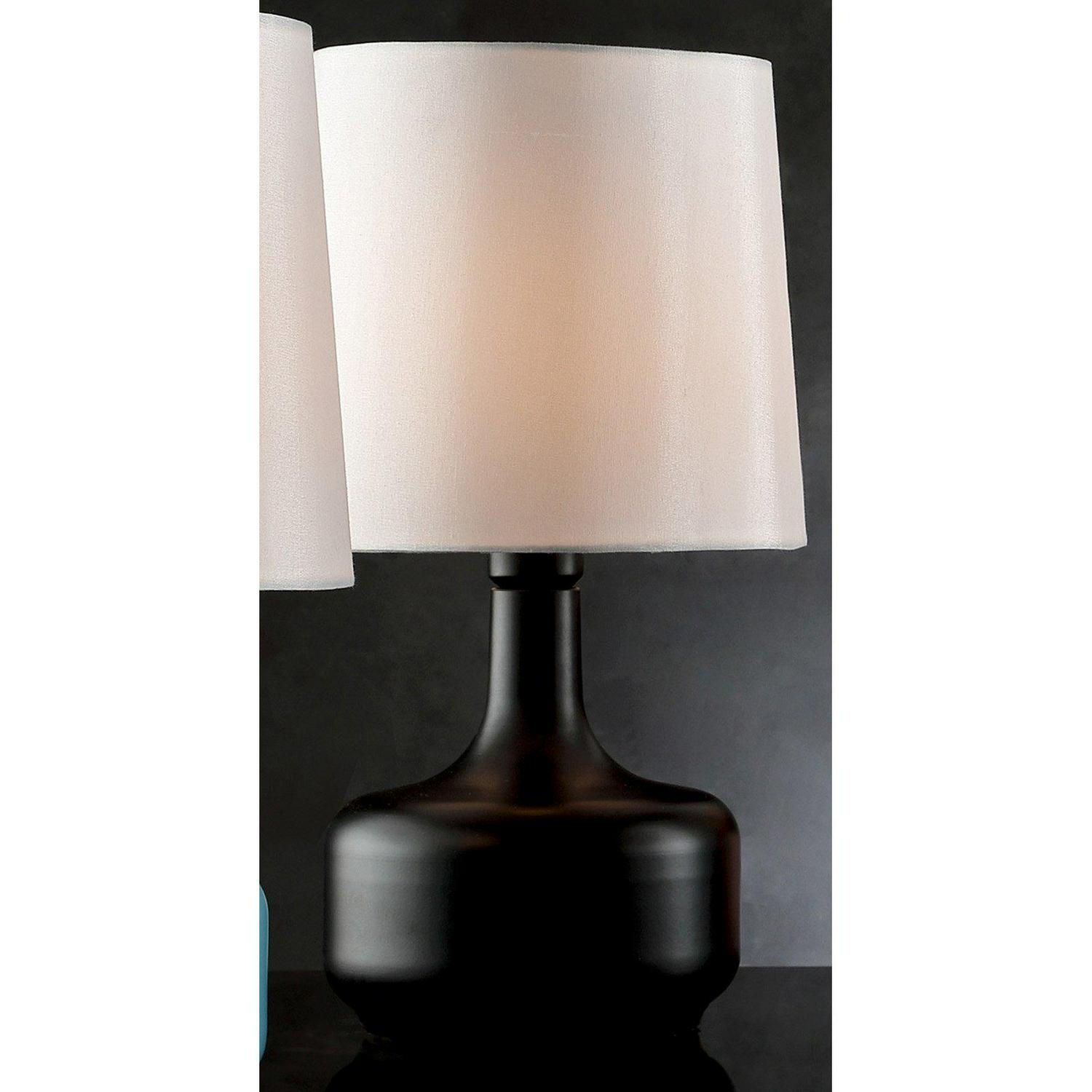 1725  CHERU POWDER WHITE MIDCENTURY MODERN TOUCH ON METAL TABLE LAMP  Crowdfused