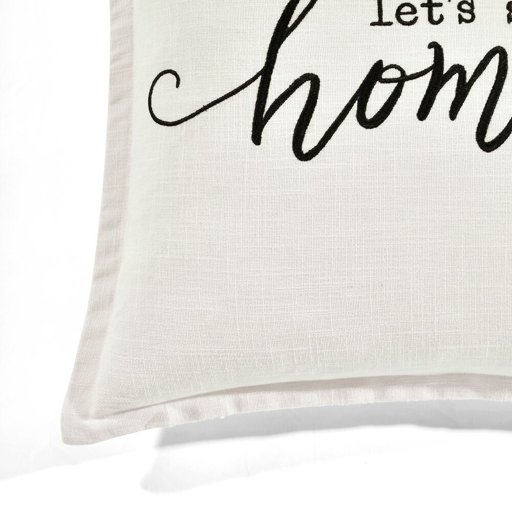 Lush Decor Let's Stay Home Script Decorative Pillow Cover