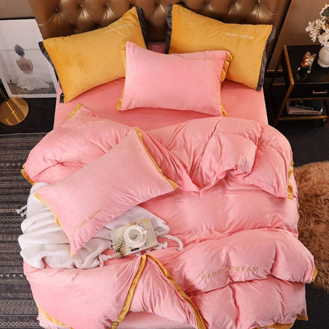 Cushy Crystal Velvet Bedding Set