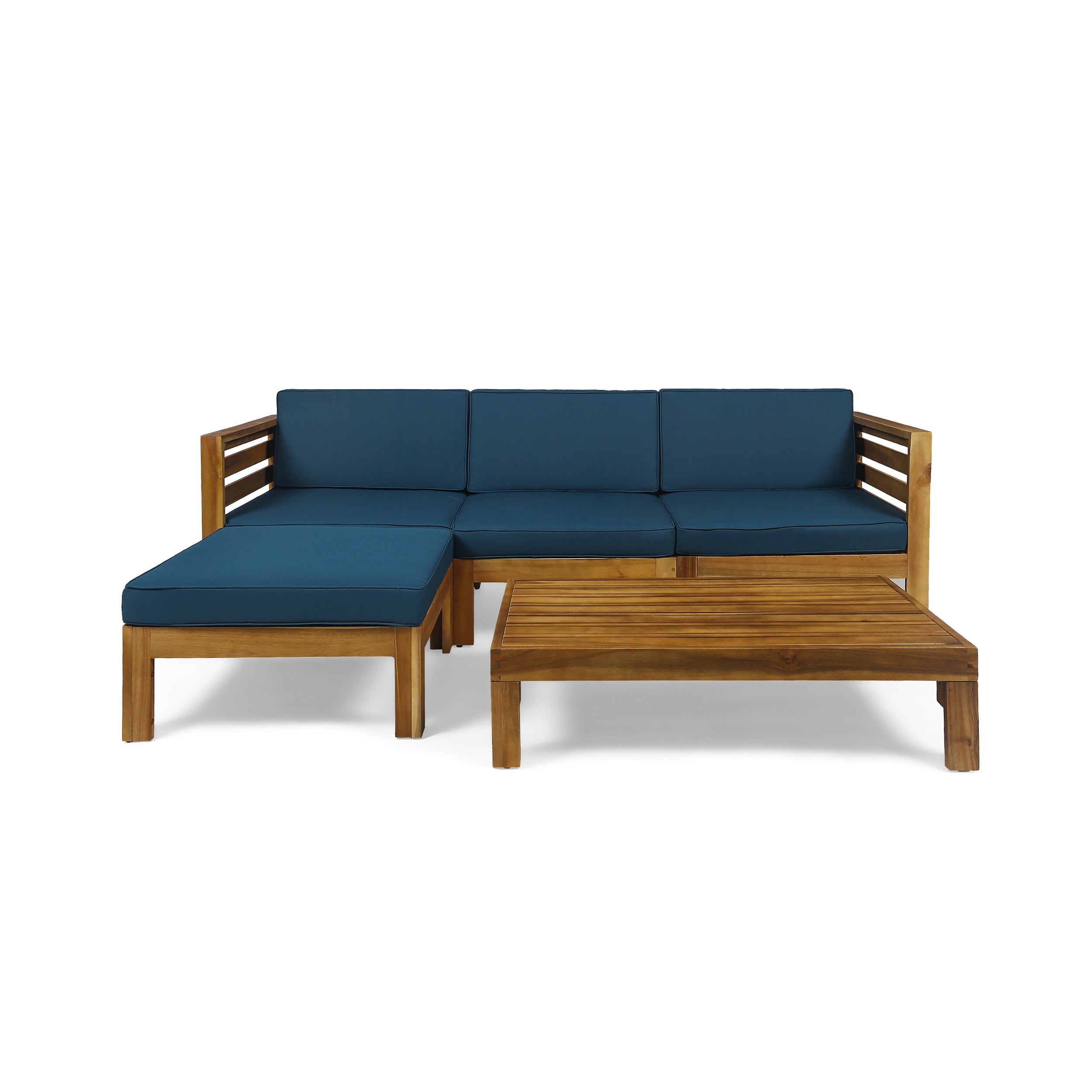 Canal Outdoor 5 Piece Acacia Wood Sofa Set