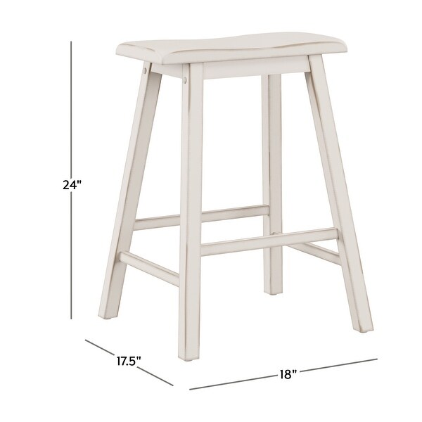 Moreno Wood Backless Counter Height Stool， Distressed Gray