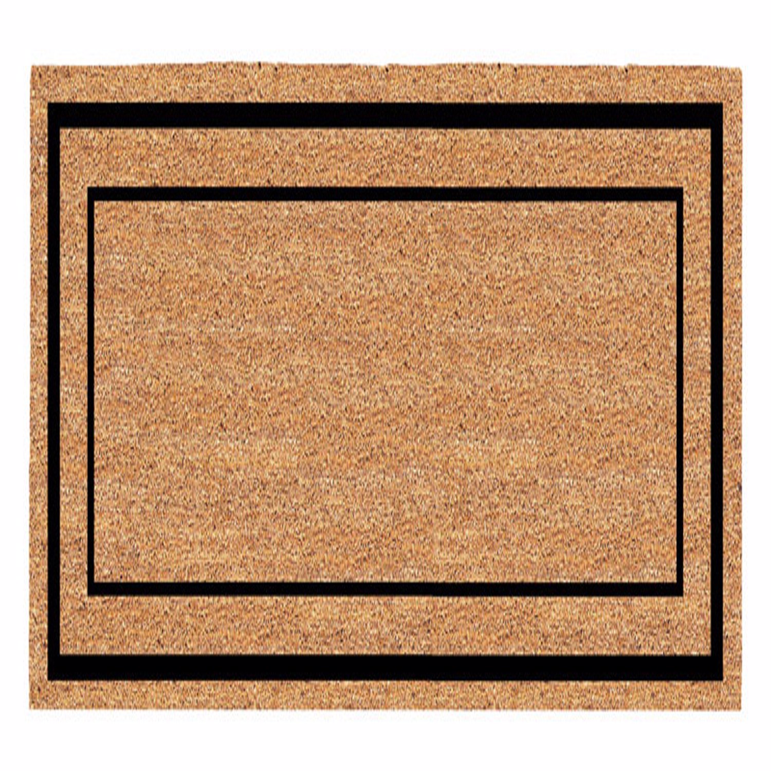 Americo Home 24 in. L X 60 in. W Black/Tan Classic Border Door Mat