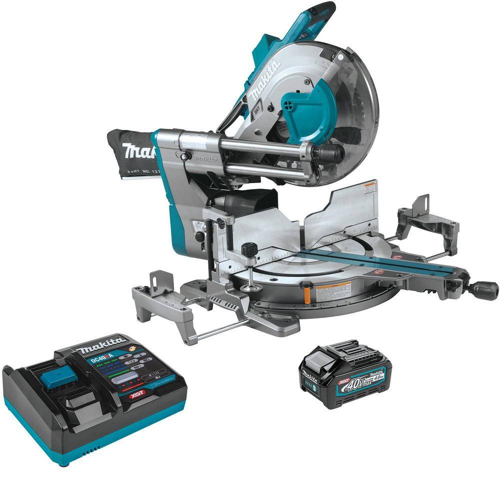 Makita 40V max XGT Brushless Cordless 12 in. Dual-Bevel Sliding Compound Miter Saw Kit AWS Capable (4.0Ah) GSL04M1