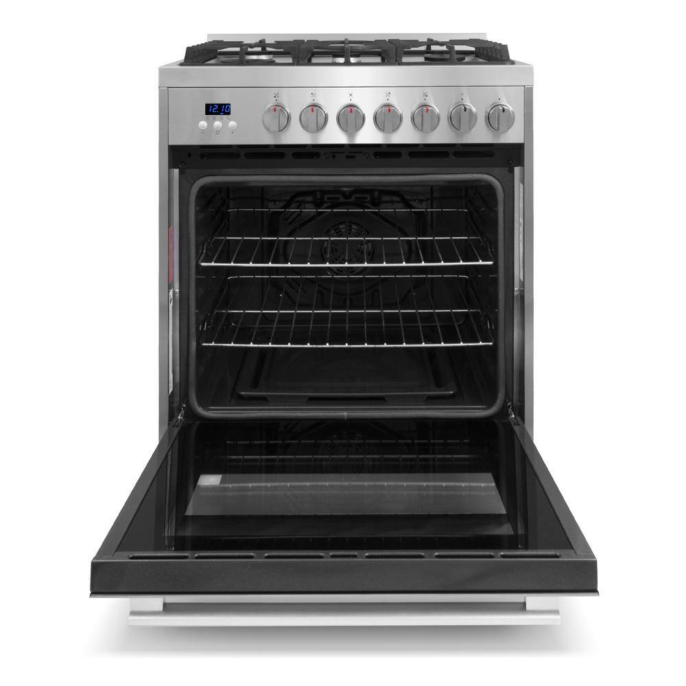 Cosmo 30 in. 5.0 cu. ft. Single Oven Gas Range with 5 Burner Cooktop and Heavy Duty Cast Iron Grates in Stainless Steel COS-305AGC