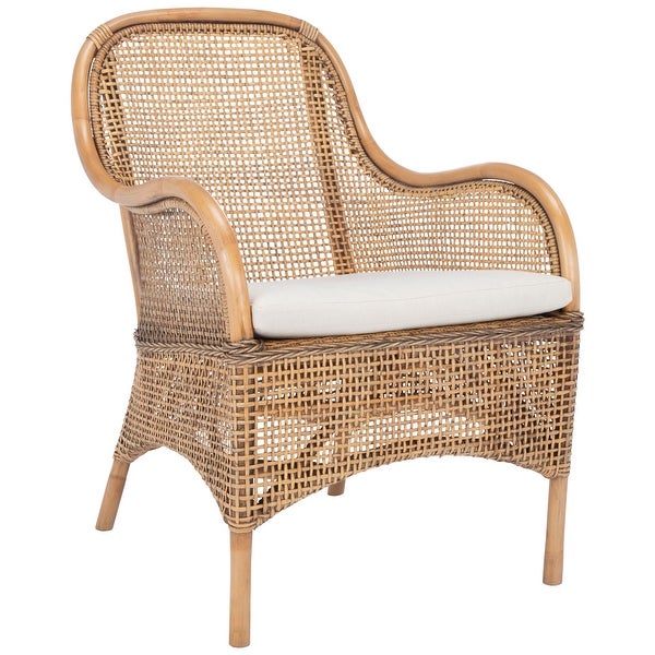 SAFAVIEH Charlie Coastal Rattan Accent Chair with Cushion - 23.4