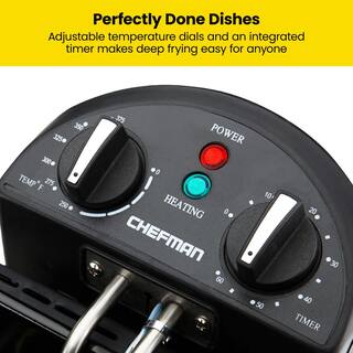 Chefman 4.5 L. Deep Fryer with Basket Strainer for Fried Chicken Shrimp French Fries Chips Removable Container Stainless Steel RJ07-45-SS