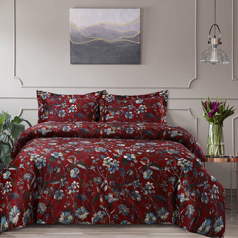 Azores Home Amara Oversized Velvet Duvet Set with Shams