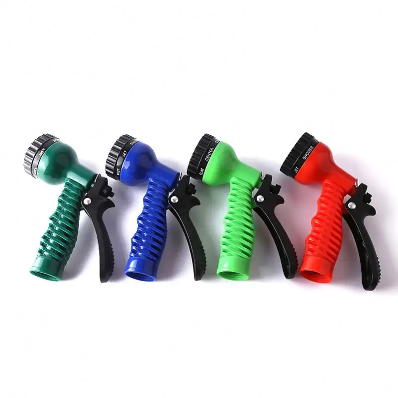 Manufacturers Supply Multi Purpose  Shower Telescopic Hose 7 Function Plastic Non Toxic Garden Spray Gun Water Gun/