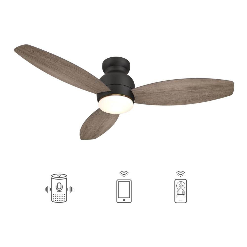 CARRO Trendsetter 52 in Dimmable LED IndoorOutdoor Black Smart Ceiling Fan with Light and Remote Works wAlexaGoogle Home