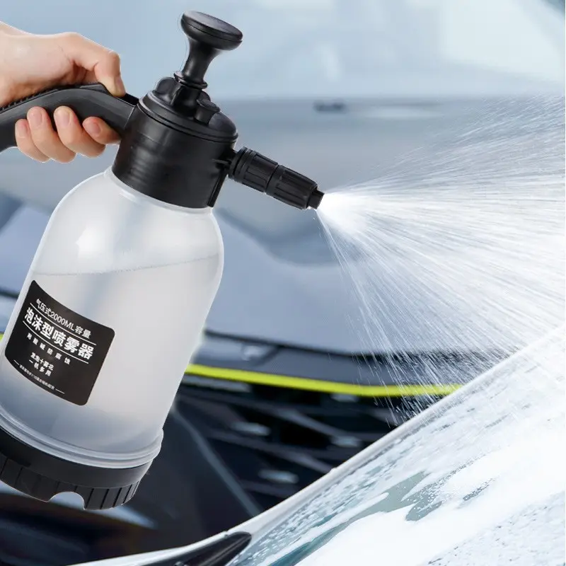 LLX818 2L Foam Sprayer Car Wash Hand held Foam Watering Can Plastic Disinfection Water Bottle Air Pressure Sprayer