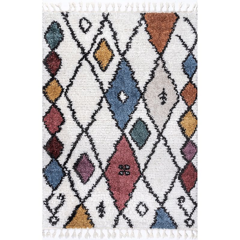 nuLOOM Donette Diamond Tasseled Rug