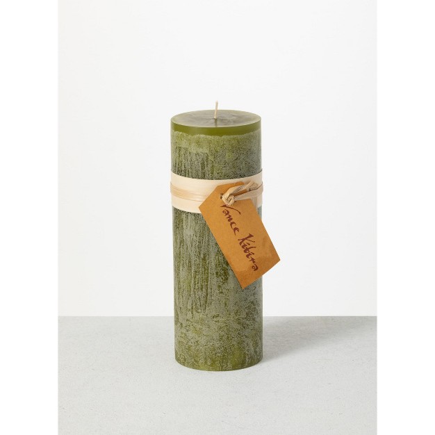 Moss Timber Pillar Candle scentless Clean burning Environmental Friendly