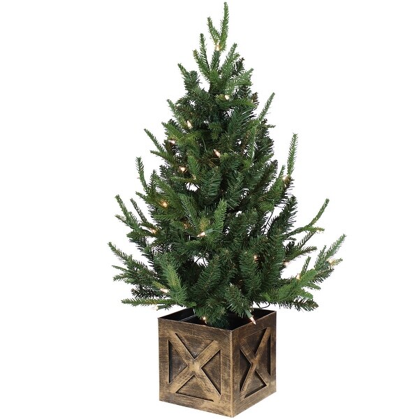 PreLit Farmhouse Artificial Fir Christmas Tree