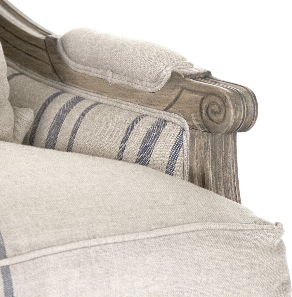 Louis Settee  English Linen   Farmhouse   Loveseats   by Nook  ampCottage  Houzz