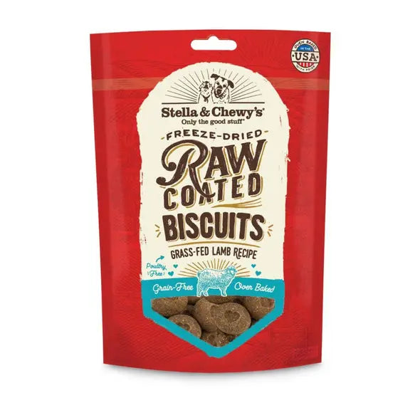 Stella and Chewy Raw Coated Biscuits Grass Fed Lamb Recipe Dog Treats;