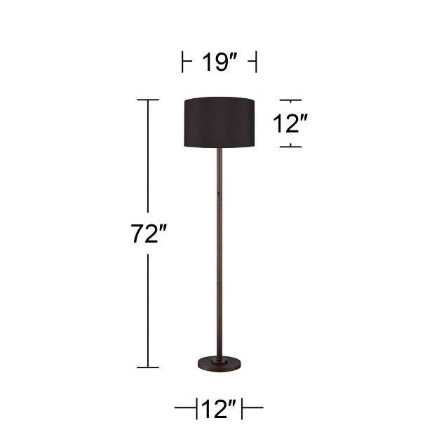 Tall Floor Lamp Oil Rubbed Bronze Metal Light Blaster Led Black Drum Shade For Living Room Bedroom