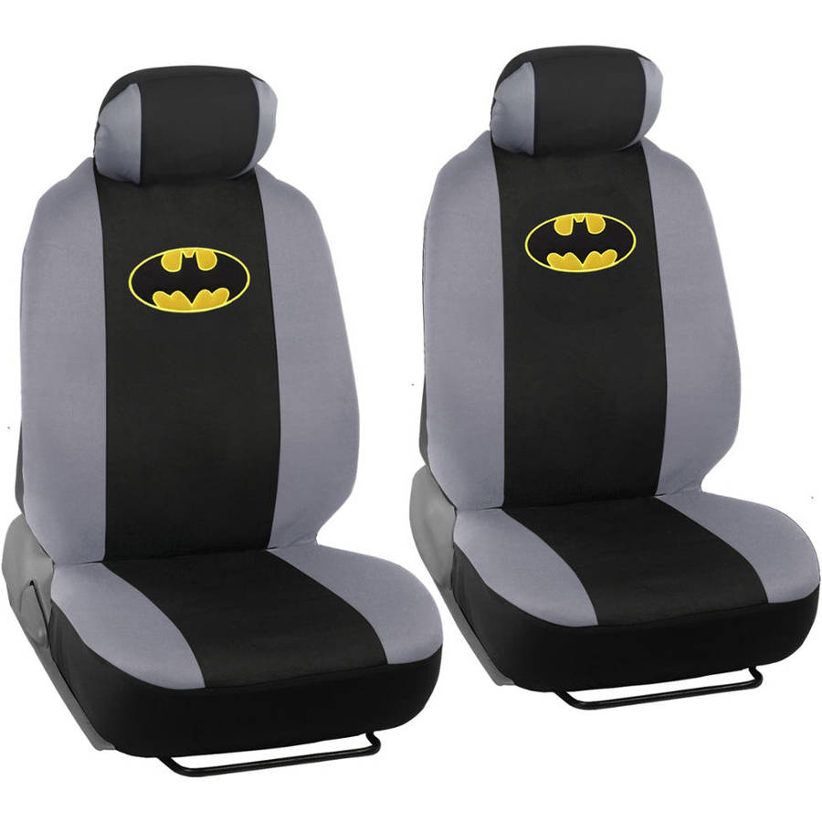 BDK Batman Car Seat Covers with Rubber Floor Mats， Trimmable Floor Liners with Durable Seat Protectors