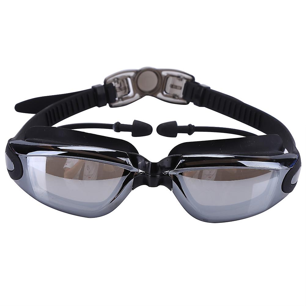 New Fashion Adjustable Waterproof Anti Fog Swimming Goggles With Ear Plugs (black)