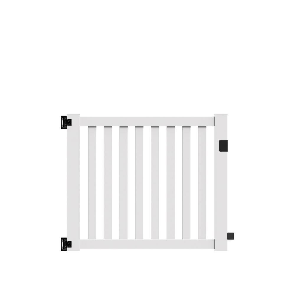 Barrette Outdoor Living Ohio 5 ft. W x 4 ft. H White Vinyl Un-Assembled Fence Gate 73014768