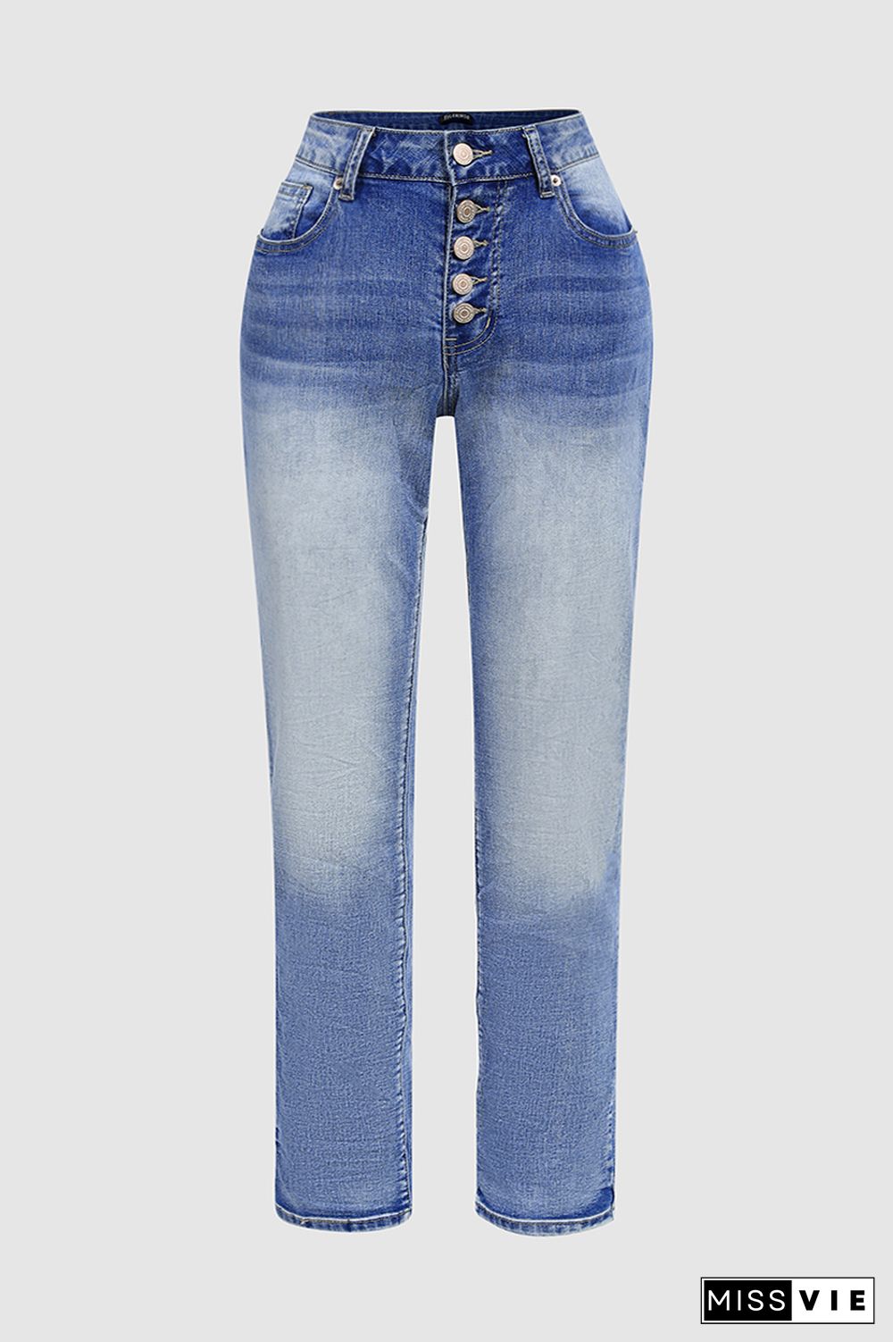 Button Fly Rolled Hem Low Waist Skinny Jeans