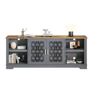 FESTIVO 70 in. Gray Tv Stand for Tvs up to 75 in. FTS21912