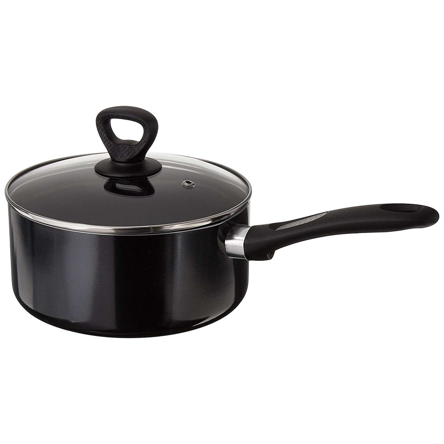 Mirro Get A Grip Aluminum Sauce Pan With Lid 3 qt Black