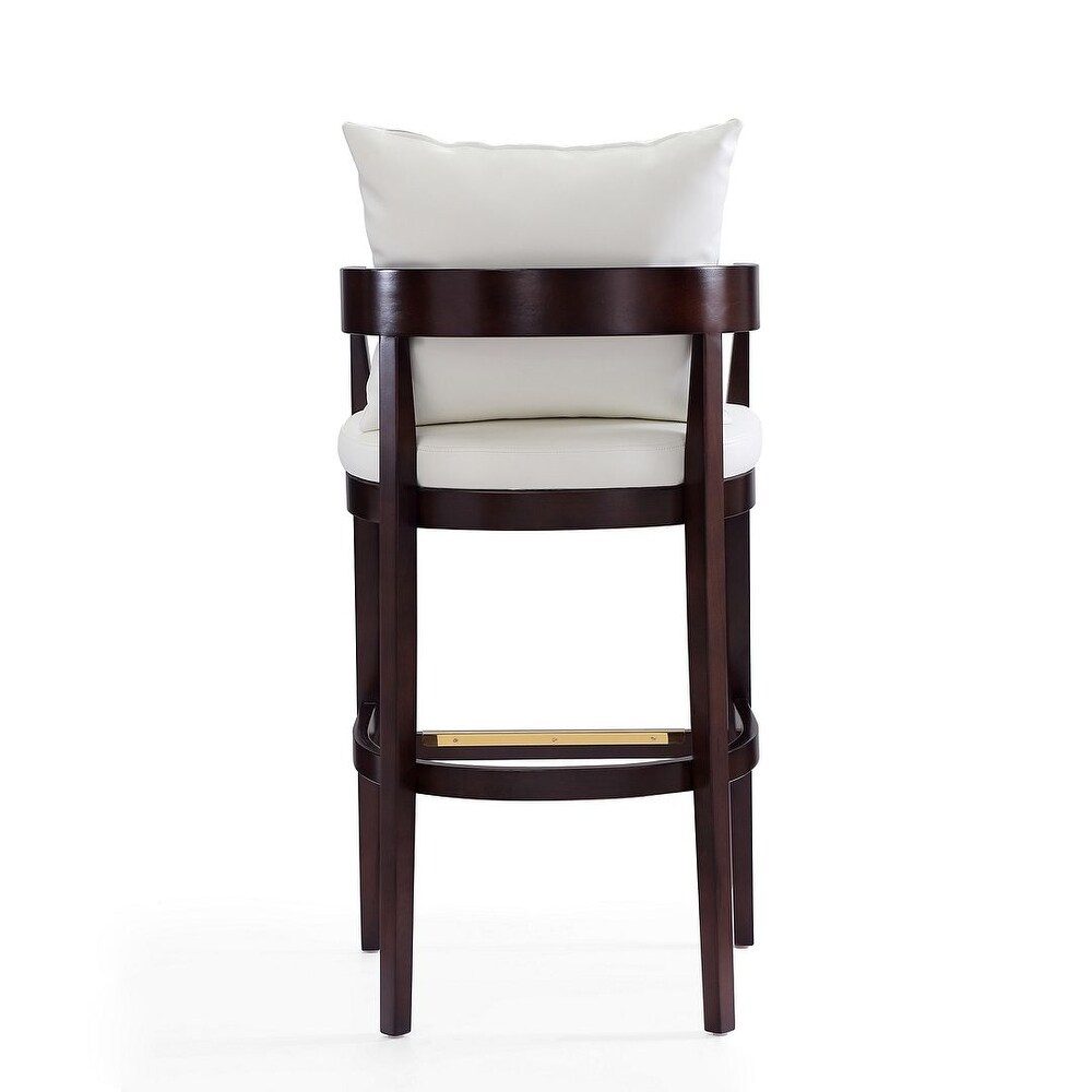 Manhattan Comfort Ritz 38 in. Dark Walnut Beech Wood Barstool (Set of 3)