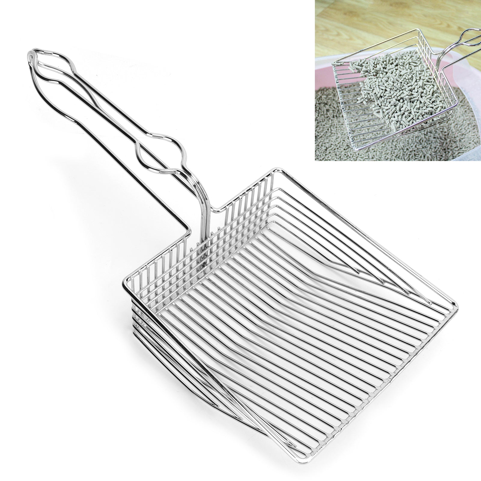 Pet Litter Shovel， Easy To Clean Cat Litter Sifter Waterproof Hook Design Comfortable Handle  For Small Pet Litter Boxes