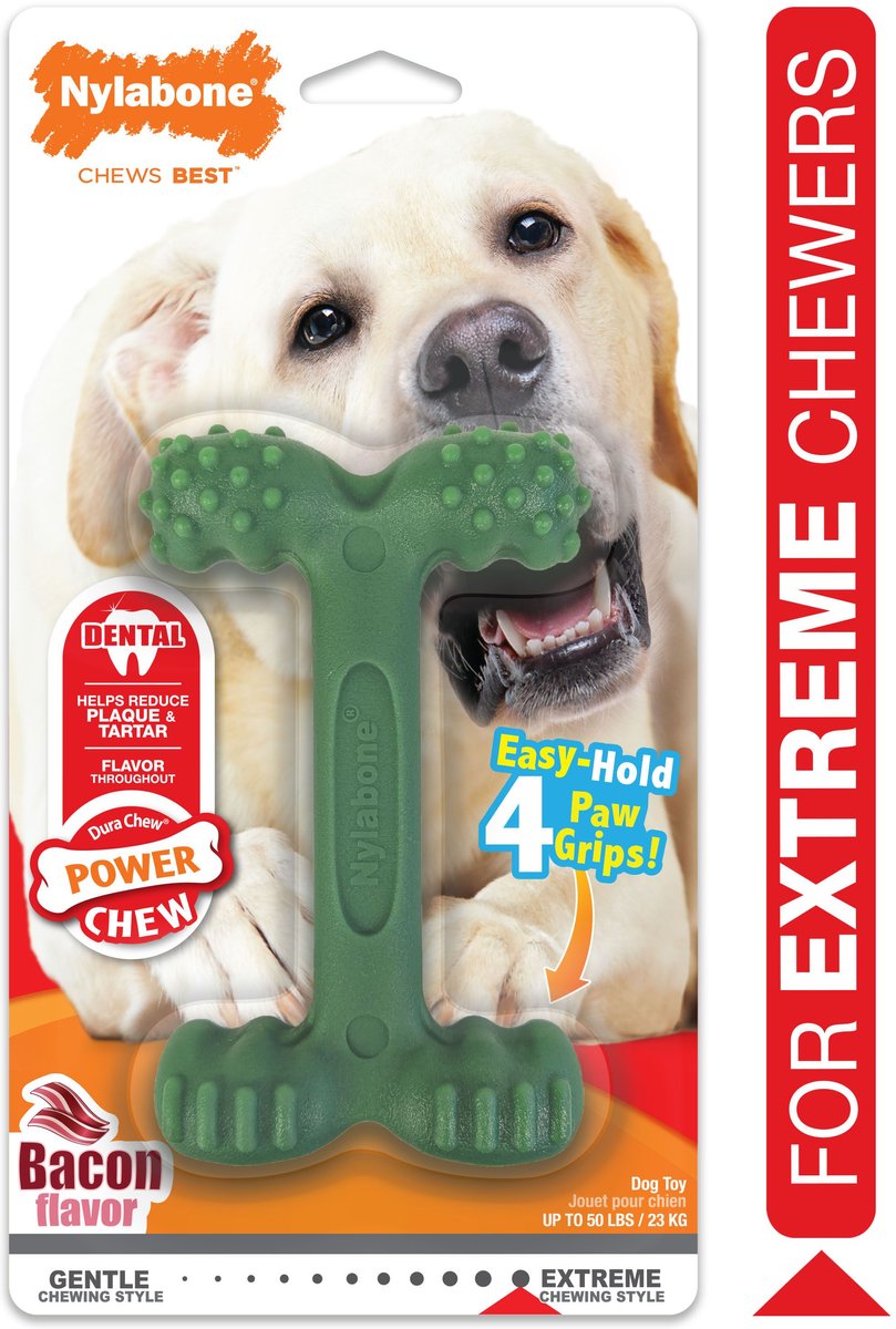 Nylabone Power Chew Easy-Hold Bacon Flavor Dog Dental Chew Toy