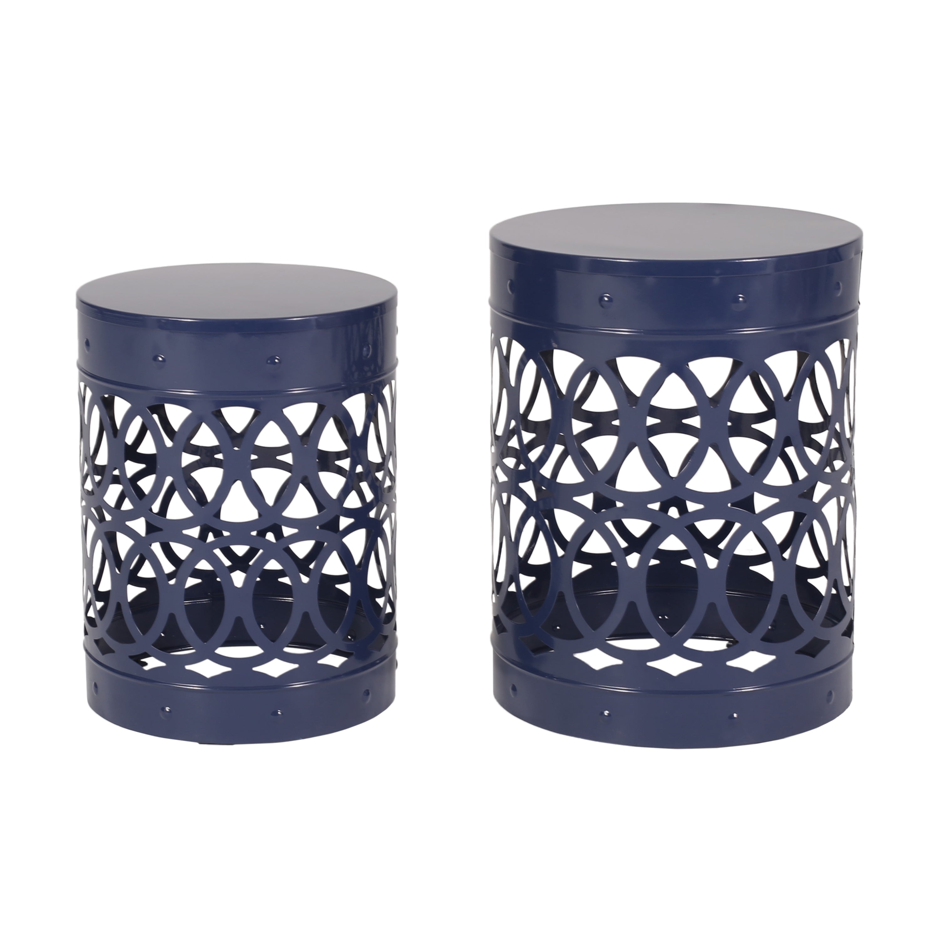 Pellerin Outdoor Metal Side Tables, Set of 2