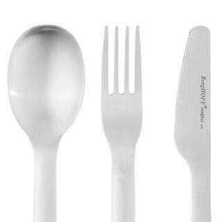 BergHOFF Leo 4-Piece Stainless Steel Travel Flatware Set and Holder (Service for 1) 3950130