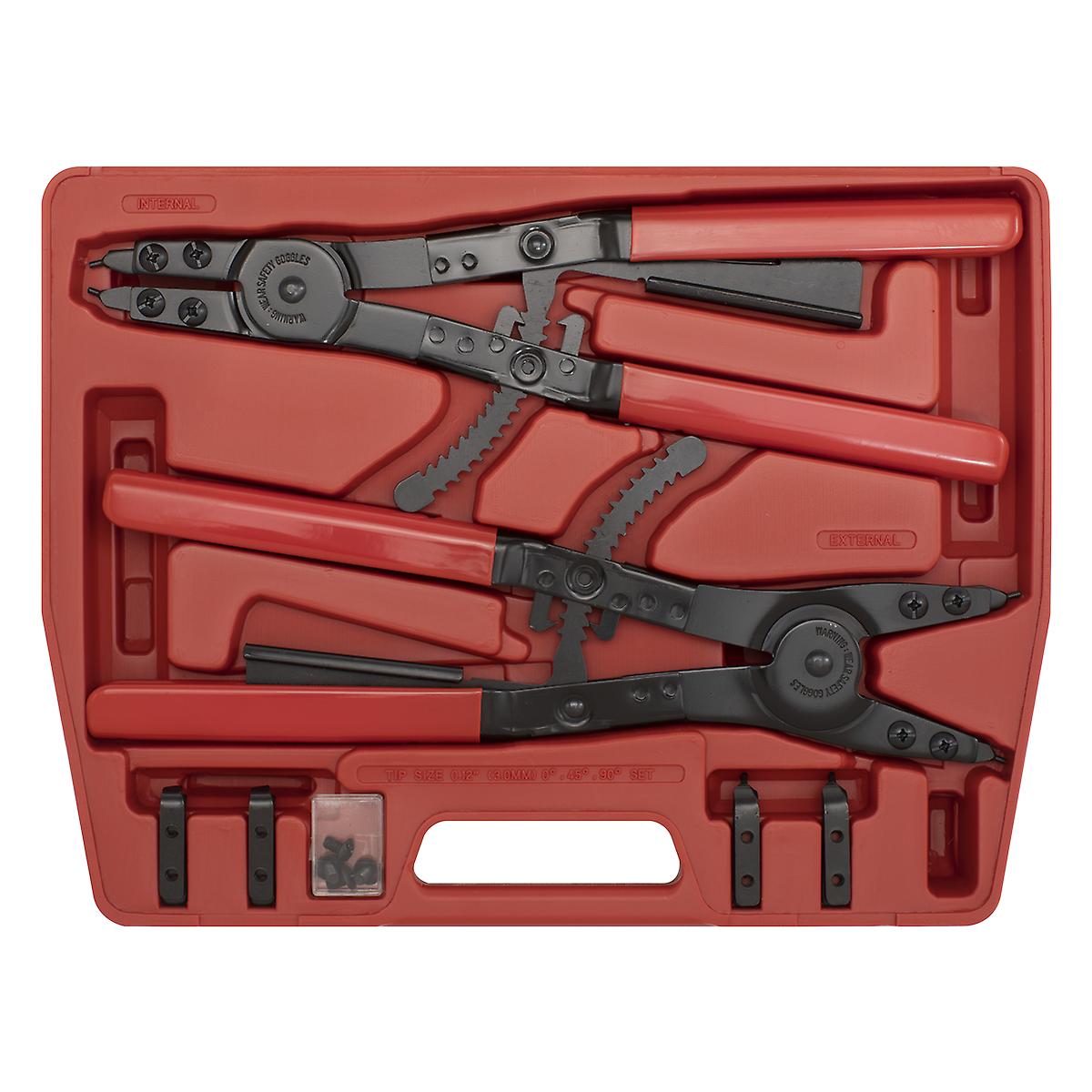 Sealey Ak8501 Circlip Pliers Set Internal/External 400Mm Heavy-Duty