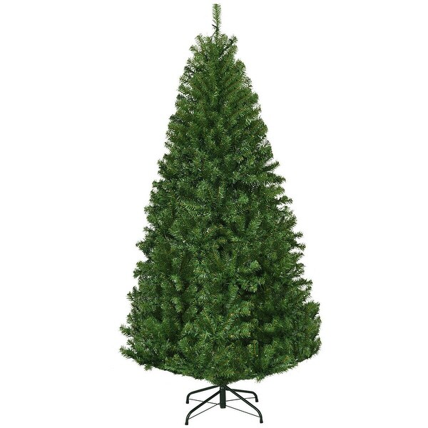 Gymax 59FT PreLit Christmas Tree Hinged Artificial Tree w/ Metal