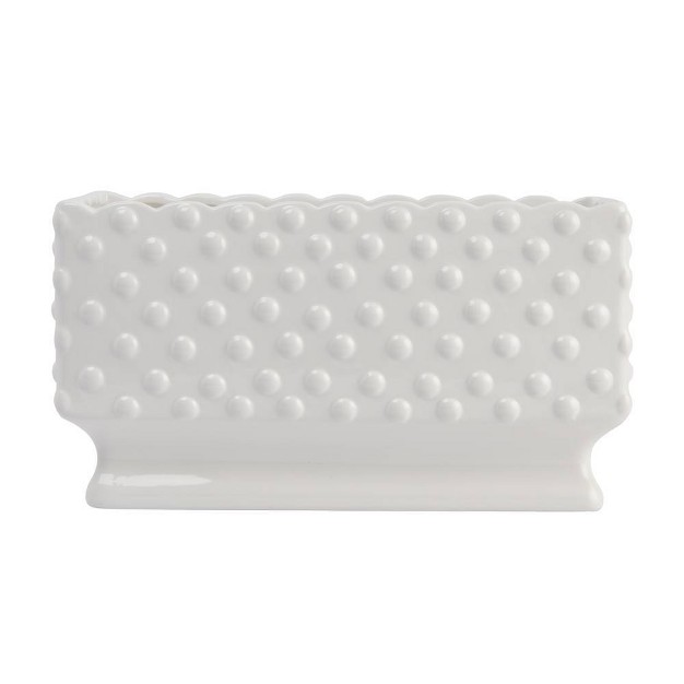 Ceramic Hobnail Planter White Storied Home