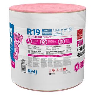 Owens Corning R-19 Kraft Faced Fiberglass Insulation Roll 23 in. x 39.2 ft. (12-Rolls) RF41