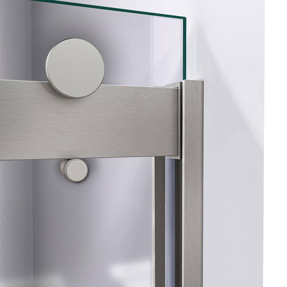 DreamLine Sapphire 56 in. to 60 in. W x 76 in. H Semi-Frameless Bypass Shower Door in Brushed Nickel SHDR-6360762-04