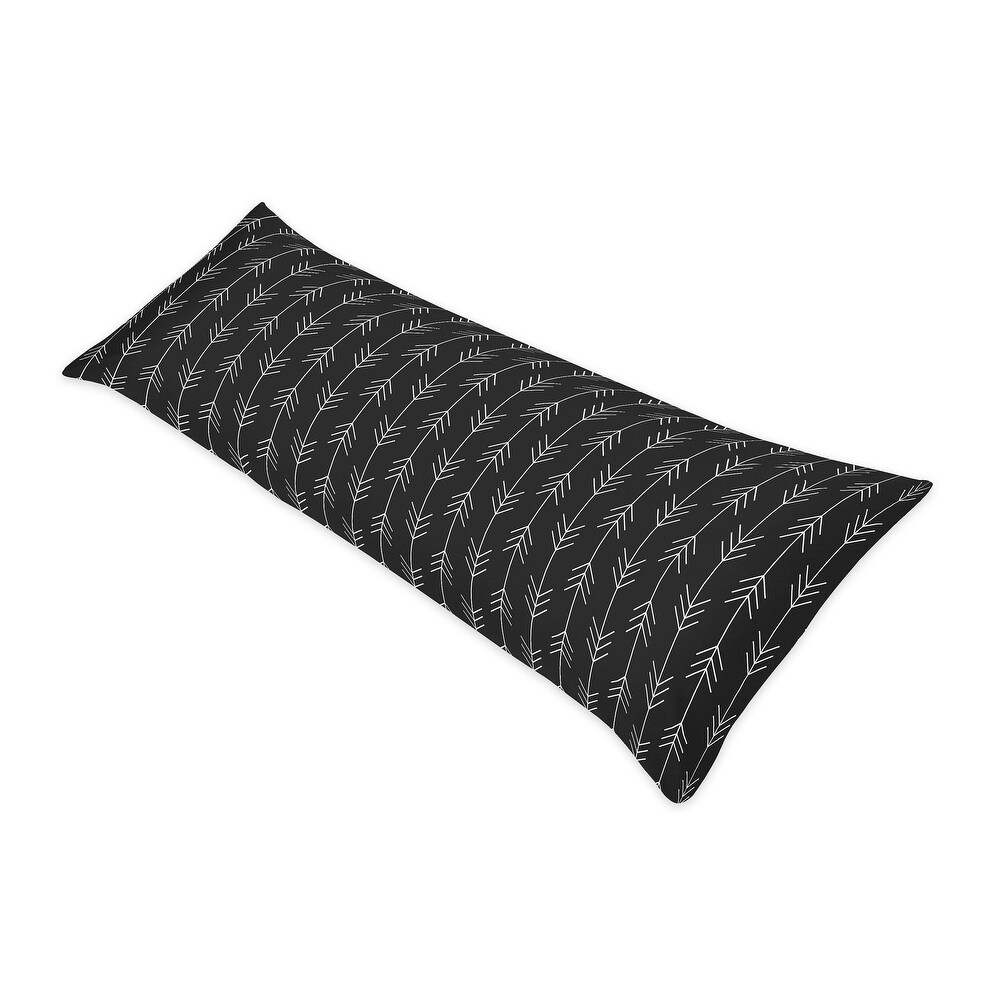 Sweet Jojo Designs Black and White Woodland Arrow Rustic Patch Collection Body Pillow Case (Pillow Not Included)