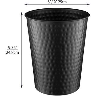 Monarch Abode Monarch Hand Hammered Metal Waste Basket in Matte Black 19128