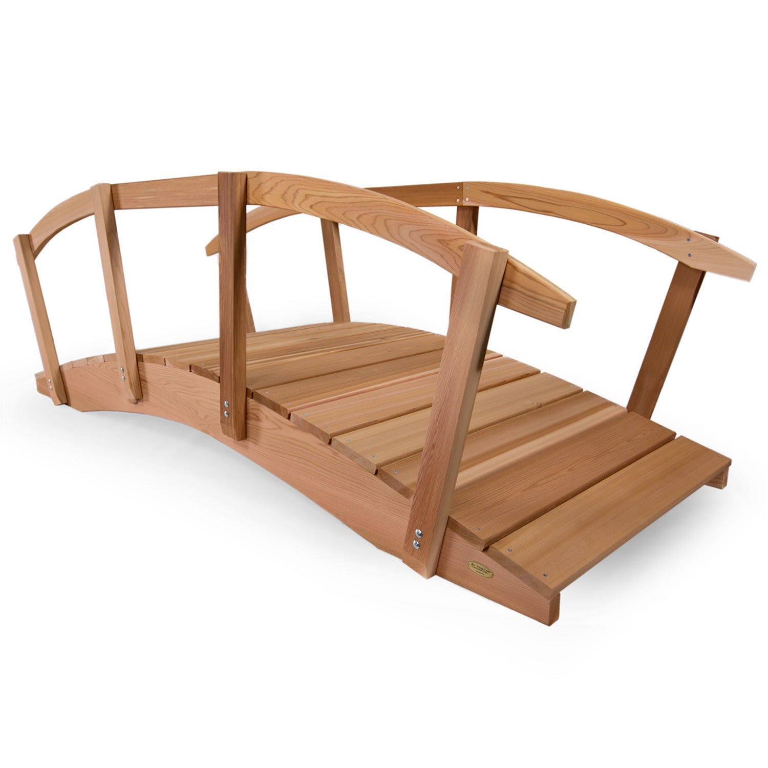 All Things Cedar 8 Ft. Garden Foot Bridge With Hand Rails