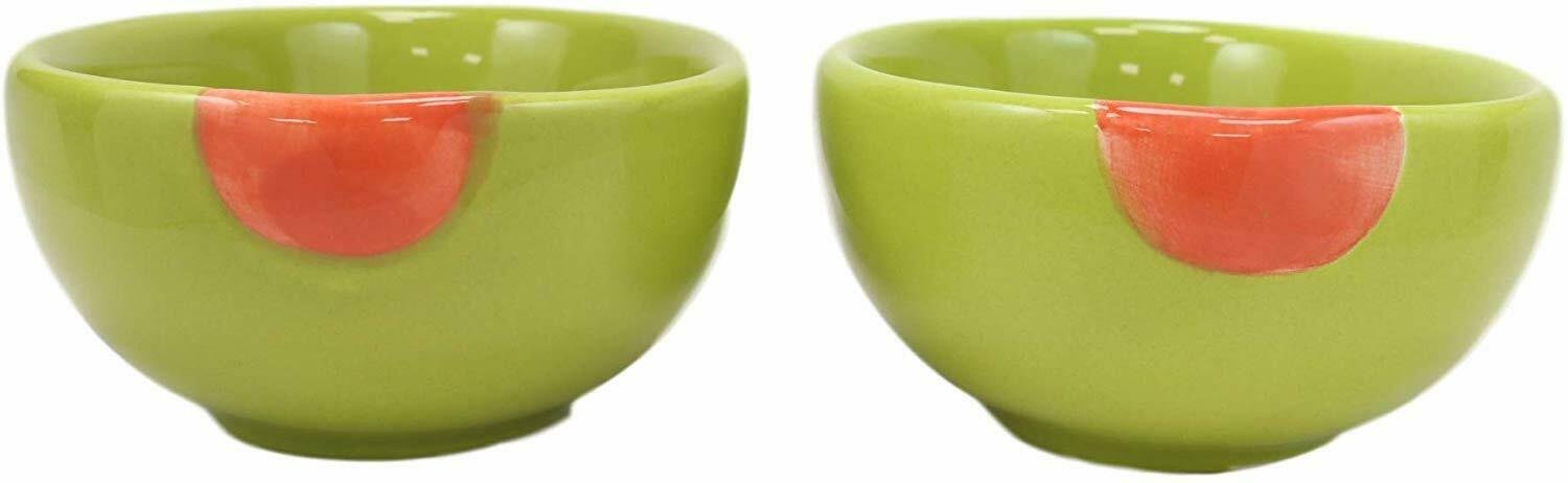 1 Green European Olive Half Slice Small 4oz Dipping Bowl (SET OF 2) EBR02