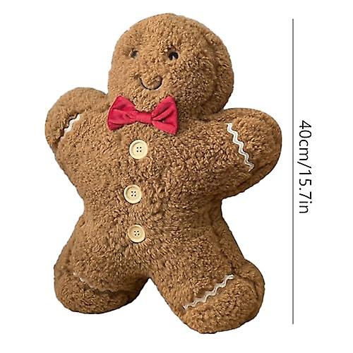 Christmas Gingerbread Man Pillow - Cute and Adorable Christmas Shaped Plush Pillow Stuffed Animal，Bi