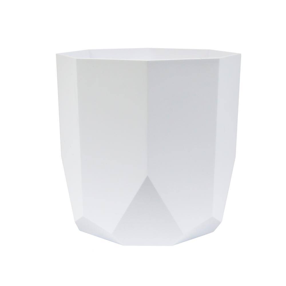 Bloem 10 in. Casper White Tuxton Modern Hexagon Resin Planter TXT1009