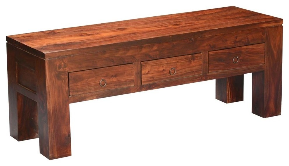 Mission Modern Solid Wood Hidden Drawers Coffee Table   Transitional   Coffee Tables   by Sierra Living Concepts Inc  Houzz